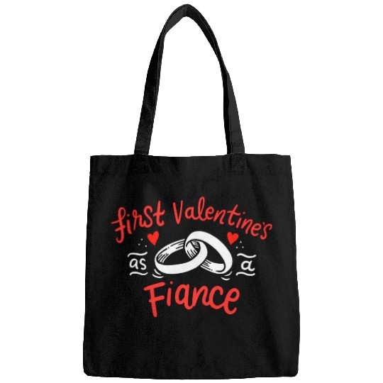 first valentines as fiance hearts day engagement Bags