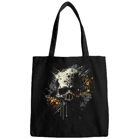 Ink Splatter Skull Bags