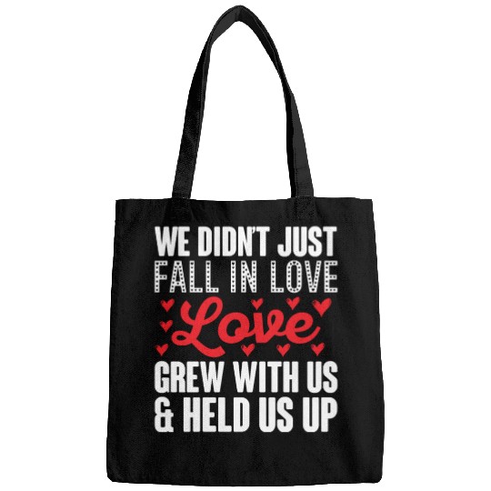 Love held us up meme Bags