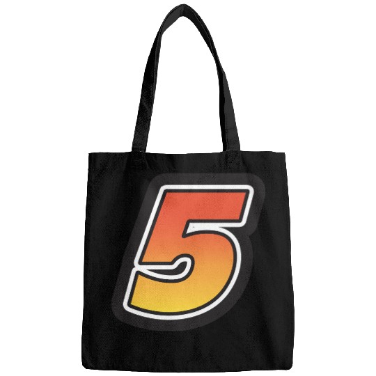 Number Five 5 Gradient Yellow Orange 3 Stroke Bags