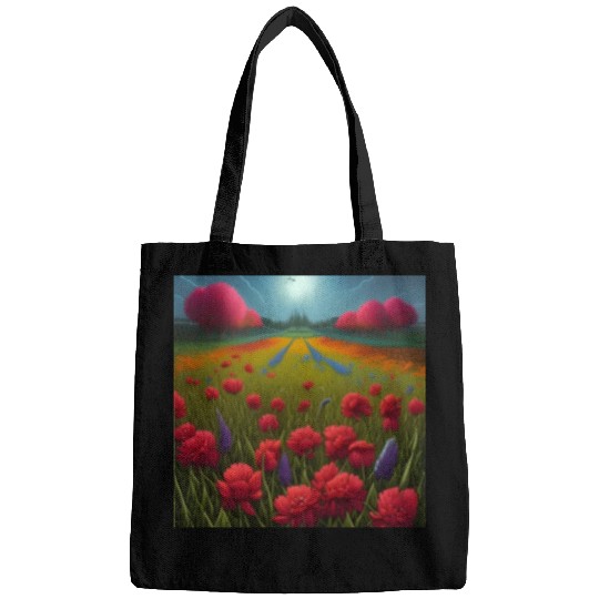 Beautiful Flowers along the Field Road Horizon Bags