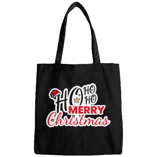 Ho HO HO Merry Christmas Santa Text Design Bags