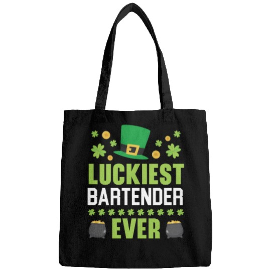 Luckiest Bartender Ever St. Patrick's Saint Pattys Bags