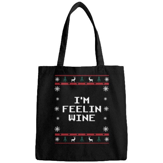 Im Feelin Wine Christmas Drinking Xmas Drinker Win Bags