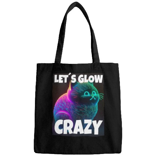 Lets Glow Crazy Cat Kitten Fluffy Cat Bags