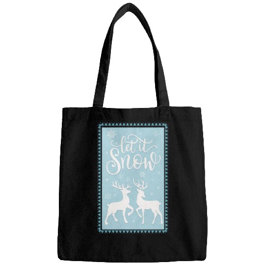 Let it snow with lovely deer couple Bags
