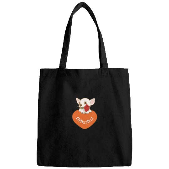 Heart Beat Chihuahua, when give the rose to belove Bags