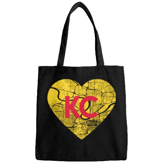 I Love Kansas City Football Kc Heart Map Bags
