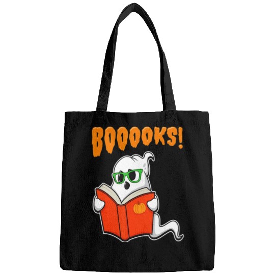 Funny Teacher Halloween Ghost Books Reading Bags