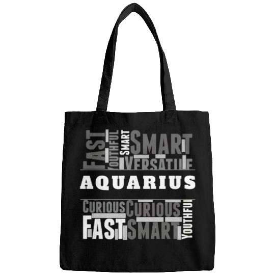 Aquarius Zodiac Star Sign Word Cloud Square Monoch Bags