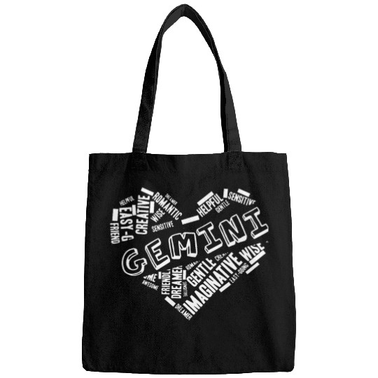 Gemini Heart Word Cloud Doodle Astrology Zodiac St Bags