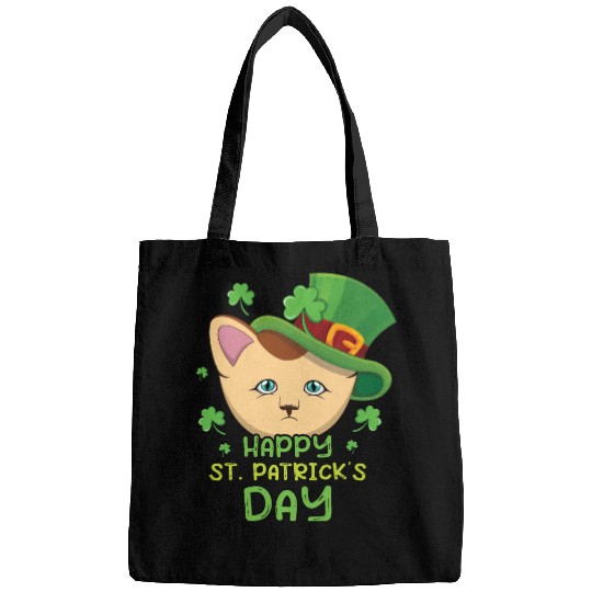 Kawaii Cat Happy Saint Patrick Day Bags