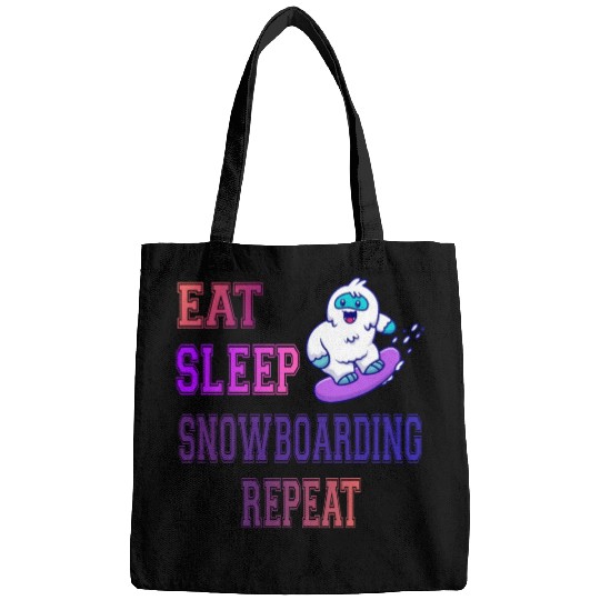 Eat sleep snowboarding repeat Bags