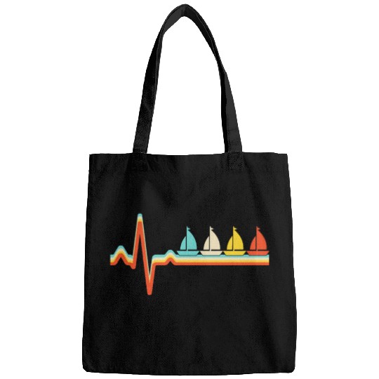 sailing retro heartbeat Bags
