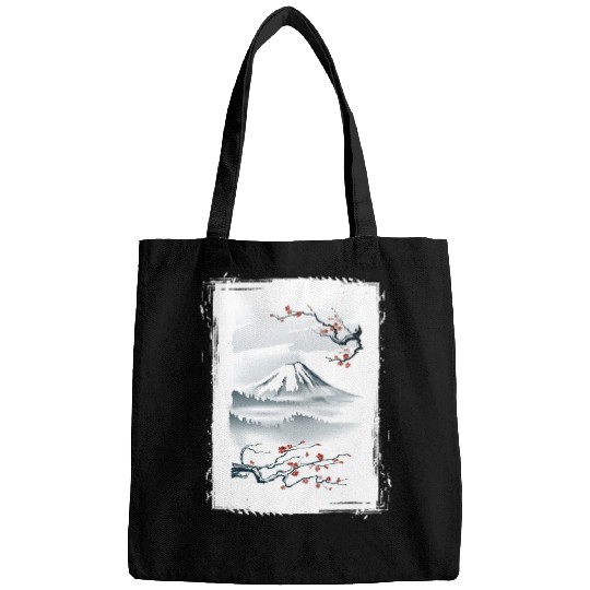 Fuji Cherry Blossom Cherry Tree Japan Bags