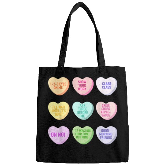 Teacher Valentines Day Conversation Heart School Bags