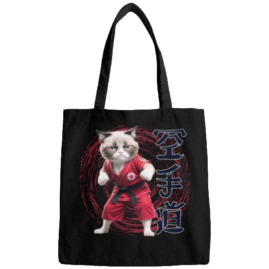 Karate Cat, Karatedo Japanese Kanji Bags