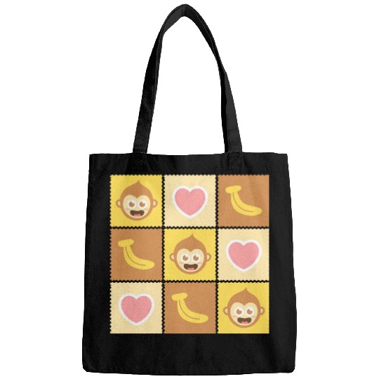 Cute Monkey and Banana Pattern Bags