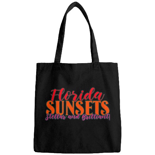 Florida Quote. Sunset, beach, sunshine Bags