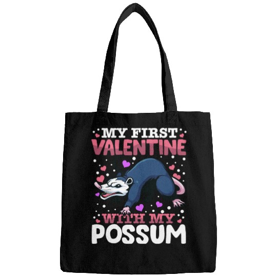 My First Valentine With My Possum Animal Heart Bags