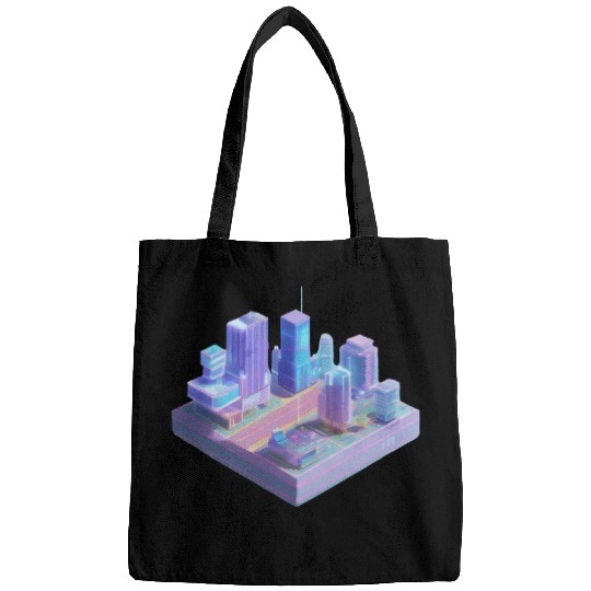 Miniature City - 3D Isometric Vaporwave Bags