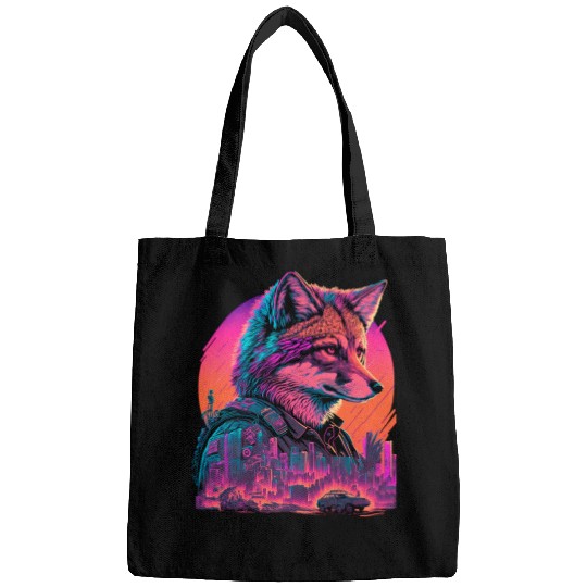 Retro Futuristic Synthwave Fox Bags