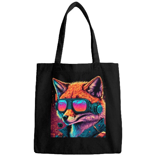 Retro Futuristic Synthwave Fox Bags