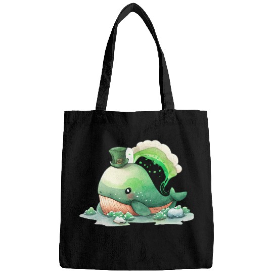 St Patrick's Day Irish Cute Whale Saint Patrick Bags