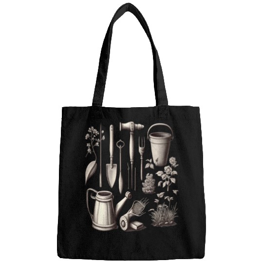 Florist Gardener Dad Grayscale Gardening Tools Bags