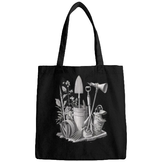 Florist Gardener Dad Grayscale Gardening Tools Bags