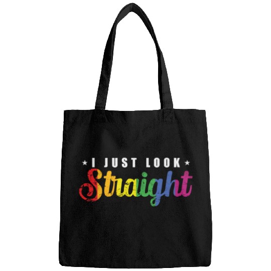 I just look straight LGBT Rainbow Pride Bags