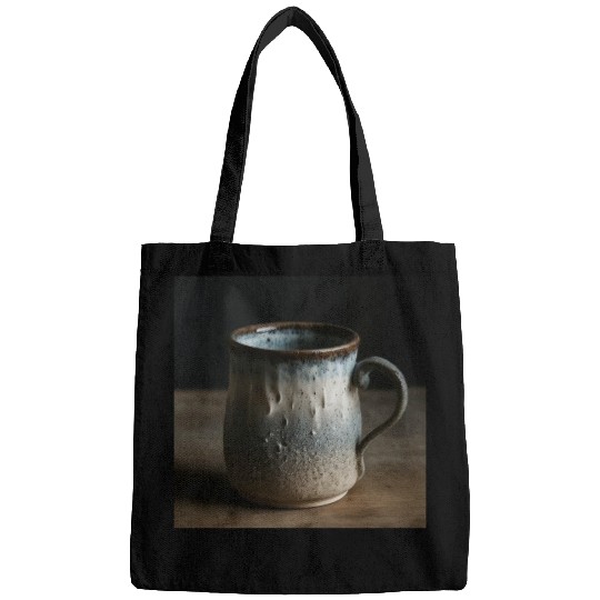 A rough ceramic mug is a handmade piece Bags
