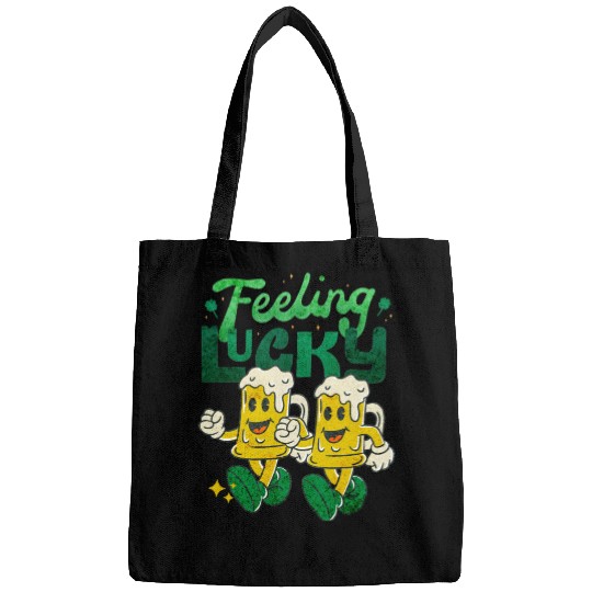 St Patrick's Day Feeling Lucky Retro Vintage Beer Bags
