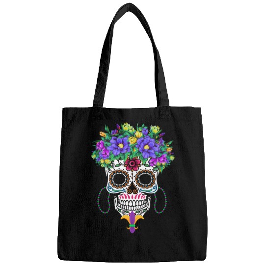 El Dia De Los Muertos Mardi Gras Costume Flower Bags
