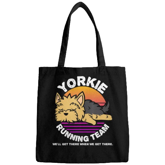 Funny Yorkie Running Team Bags