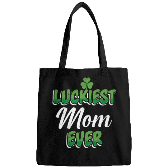 St. Patrick's Day saying Luckiest Mom ever Bags