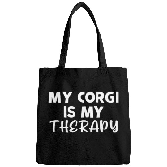 My Corgi Is My Therapy Bags