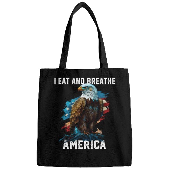 I Eat and Breathe America American Bald Eagle Bags