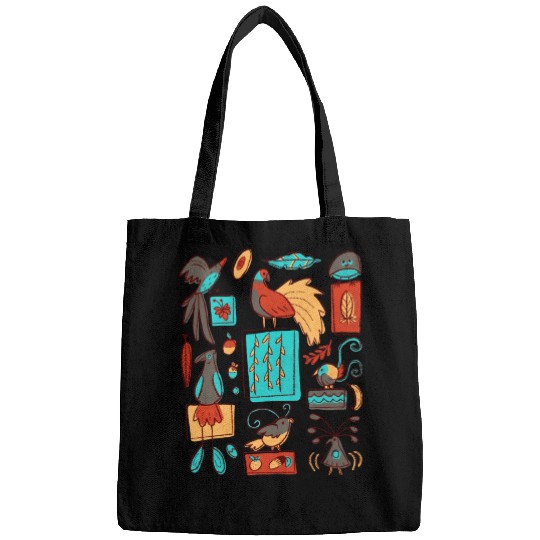 Retro 1950s Birds Of Paradise Pattern Bags