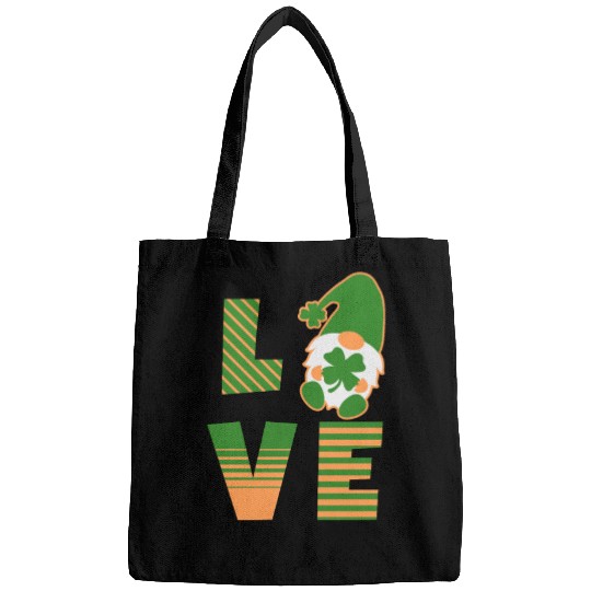 Gnome St Patricks Day Woman Love, Lucky Clover Bags