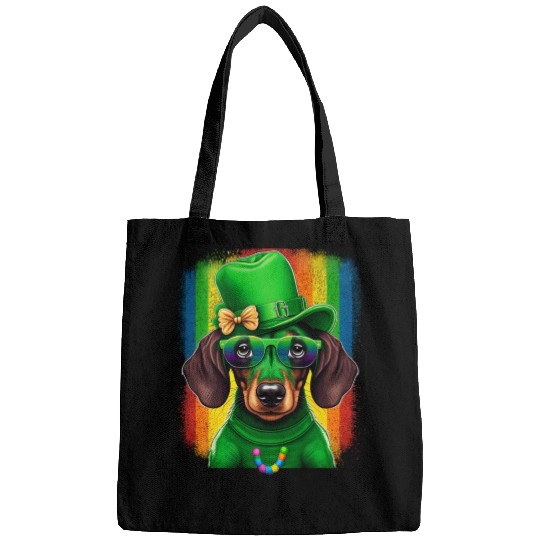St. Patricks Day Dachshund Wiener Dog Shamrock Bags