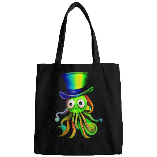 A Splash of Color A Watercolor Rainbow Octopus Bags