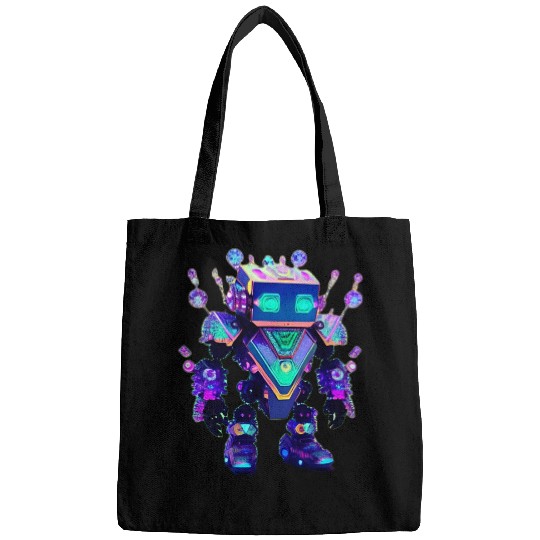 Gemstone Guardian Robot Made of Sparkling Crystals Bags