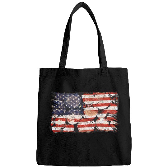 The Usa Flag Tree Trunks America Patriotism Bags