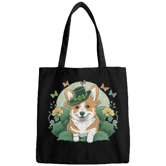 Corgi Lover Shamrock Happy St Patricks Day Bags