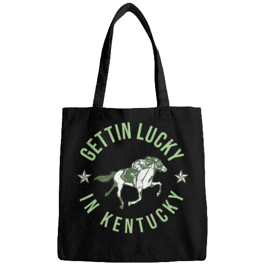 Funny Derby Vintage Getting Lucky In Kentucky Hor Bags