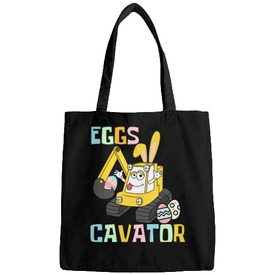 EggsCavator - Cute Funny Easter Pun Bags