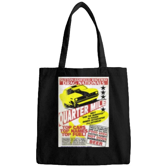 Vintage Hot Rod Classic Drag Racing Poster Bags