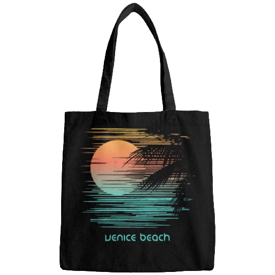 Artistic Venice Beach California Palm Tree Bags