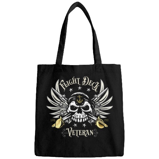 Flight Deck Veteran Skull Naval Aviation Design T Bags